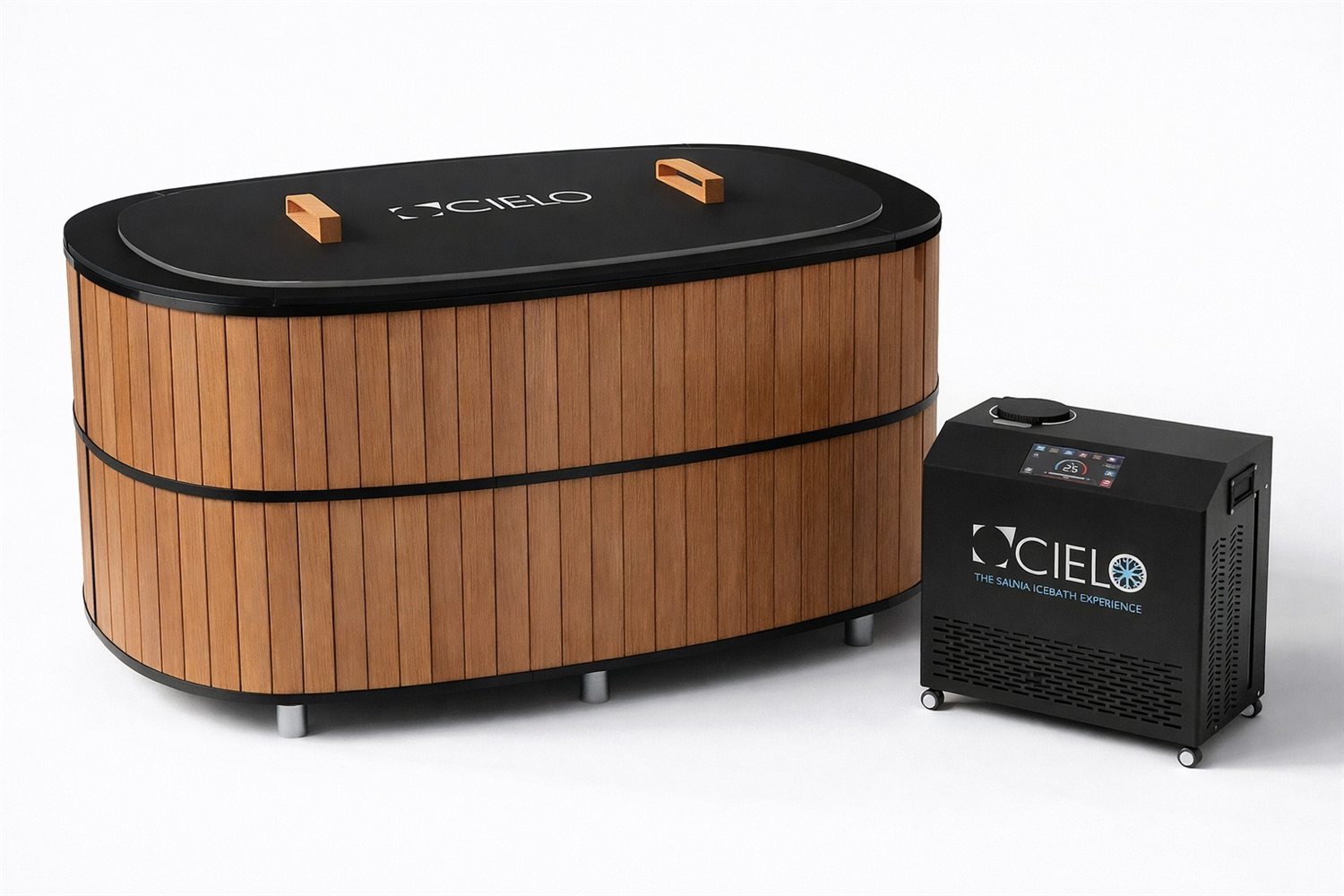 A Cielo cold plunge system with a dedicated chiller